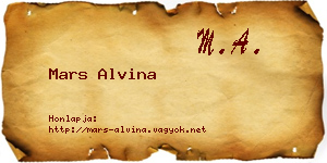 Mars Alvina névjegykártya